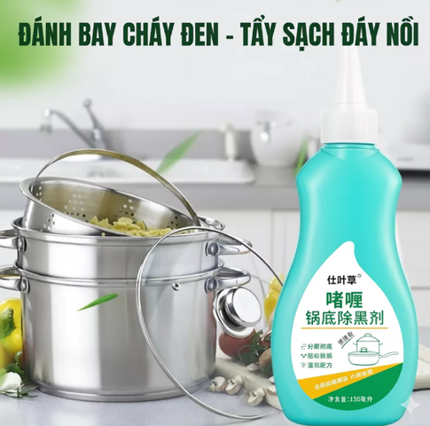 Gel Tẩy Rửa Xoong Nồi Chảo Đa Năng Siêu Tẩy Dầu Mỡ Nhà Bếp Làm Sạch Bong Vết Cháy Đen Cứng Đầu Không Hại Bề Mặt Dụng Cụ