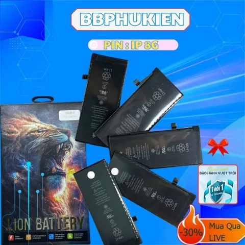 Pin LION BATTERY cho iP 8G (8 Nhỏ) - Tặng Bộ Tool Tháo Máy - Bảo Hành 6 Tháng 1 Đổi 1
