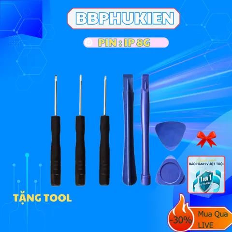 Pin LION BATTERY cho iP 8G (8 Nhỏ) - Tặng Bộ Tool Tháo Máy - Bảo Hành 6 Tháng 1 Đổi 1