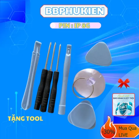 Pin LION BATTERY cho iP 8G (8 Nhỏ) - Tặng Bộ Tool Tháo Máy - Bảo Hành 6 Tháng 1 Đổi 1