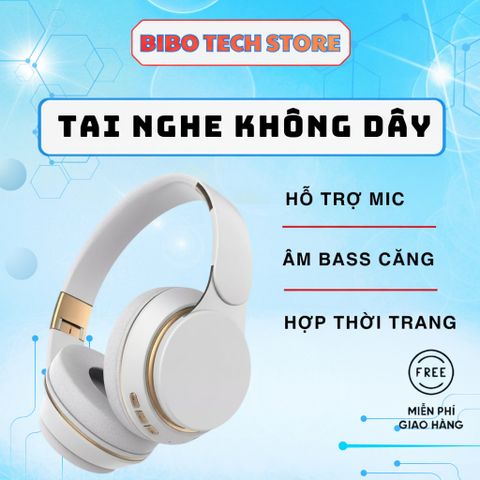 Tai Nghe Chụp Tai Bluetooth T14 Không Dây - Có Mic - Bass Cực Căng - Chống Ồn Cho Điện Thoại, Laptop, Máy Tính