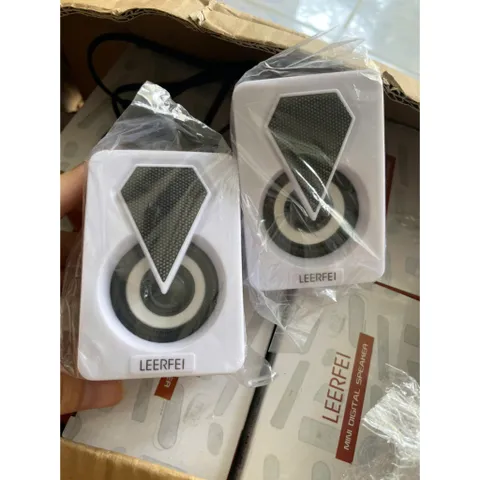 Loa Máy Tính Mini E-1046/E-1053 LED RGB 7 Màu - Loa 2.0 Bass Hay Cho Laptop PC Giá Rẻ - BH 6 Tháng