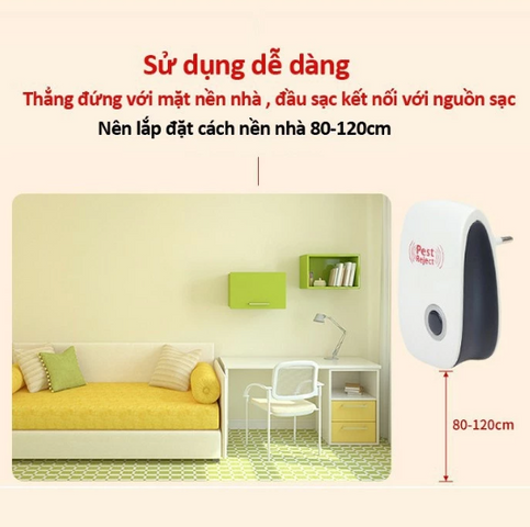 COMBO 2 CÁI RẺ HƠN 25% Máy đuổi muỗi, đuổi chuột siêu âm  - Không tiếng động - Thiết bị đuổi côn trùng vườn nhà 