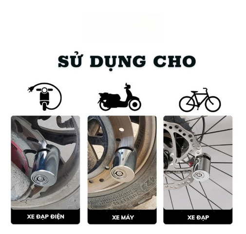 (CHÍNH HÃNG) Khóa phanh đĩa xe máy chống trộm chất liệu thép nguyên khối thiết kế thông minh an toàn tuyệt đối