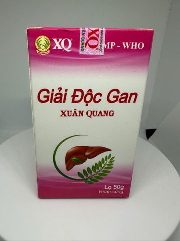 Giải Độc Gan Xuân Quang, Hỗ Trợ Rối Loạn Chứng Năng Gan, Phong Ngứa, Mụn Nhọt, Chóng Mặt, Dị Ứng Lọ 50g Hoàn Cứng