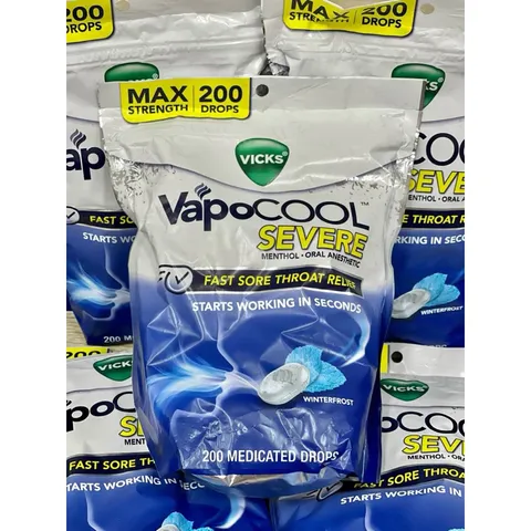 Kẹo ngậm giảm ho Vicks VapoCool .200 viên của Mỹ