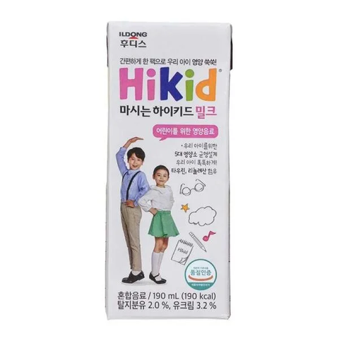 Sữa Hikid pha sẵn 190ml dành cho bé từ 1-9 tuổi thùng 24 Hộp