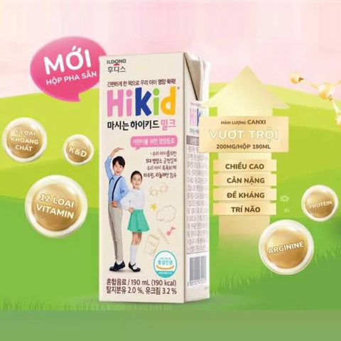 Sữa Hikid pha sẵn 190ml dành cho bé từ 1-9 tuổi thùng 24 Hộp