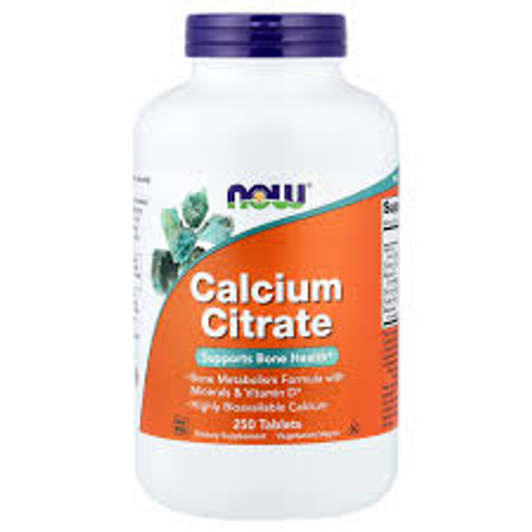 Viên Uống NOW FOODS Calcium Citrate Bổ Sung Canxi Và Chất Khoáng Giúp Xương Chắc Khỏe Lọ 100 viên 