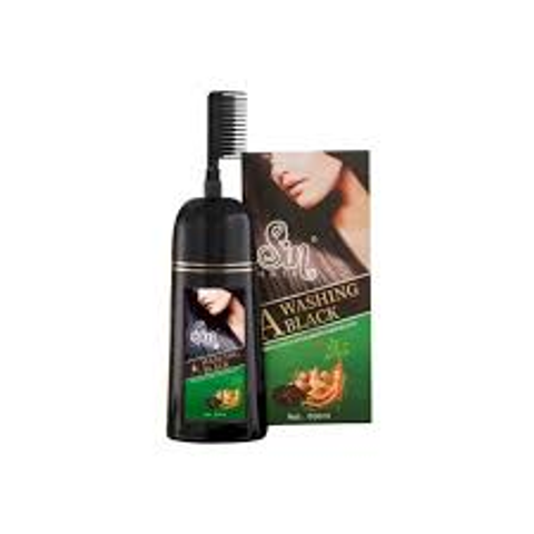 Dầu Gội Phủ Bạc Nhuộm Đen Tóc Sin Hair A Washing Black 500ml Nhật Bản Siêu Mượt