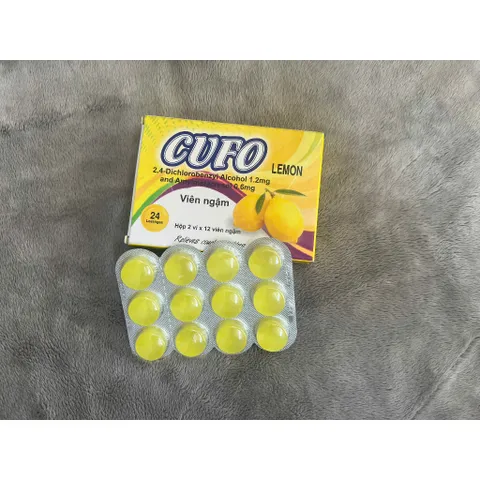 Kẹo ngậm Cufo Việt Quất - Chanh - Chanh Mật Ong - Hộp 2 vỉ x 12 viên - Date luôn mới