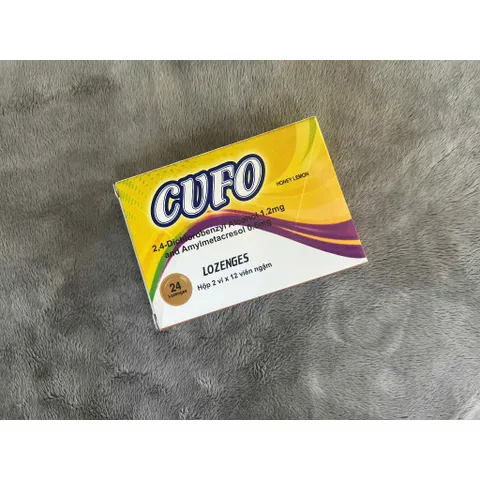 Kẹo ngậm Cufo Việt Quất - Chanh - Chanh Mật Ong - Hộp 2 vỉ x 12 viên - Date luôn mới