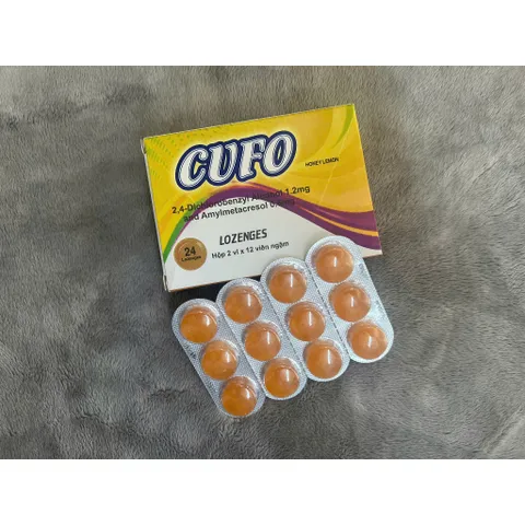 Kẹo ngậm Cufo Việt Quất - Chanh - Chanh Mật Ong - Hộp 2 vỉ x 12 viên - Date luôn mới