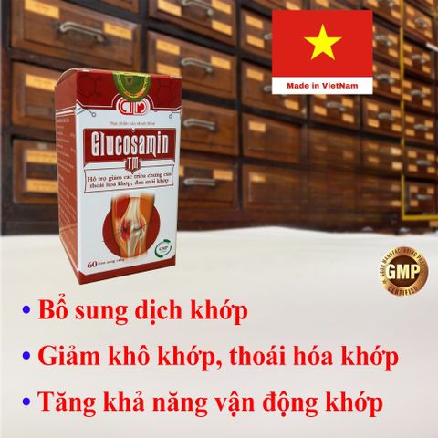 Glucosamin TM - Hộp 60 viên - Giảm đau khớp, làm trơn ổ khớp, tăng tiết dịch khớp, chống thoái hóa khớp