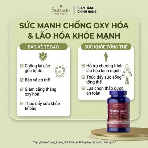 Tinh chất lựu Puritan’s Pride Pomegranate Extract 250mg 120 Viên - Nội địa Mỹ