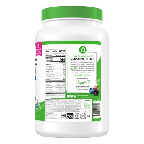 Bột Protein Hữu Cơ Orgain 1.2kg - Siêu Thực Phẩm Đậu Nành Chocolate Fudge Từ Mỹ, 21g Đạm Trong 1 Liều