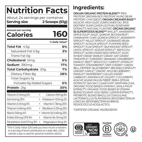 [Mỹ] Bột Protein hữu cơ Orgain Organic Protein 1.2kg