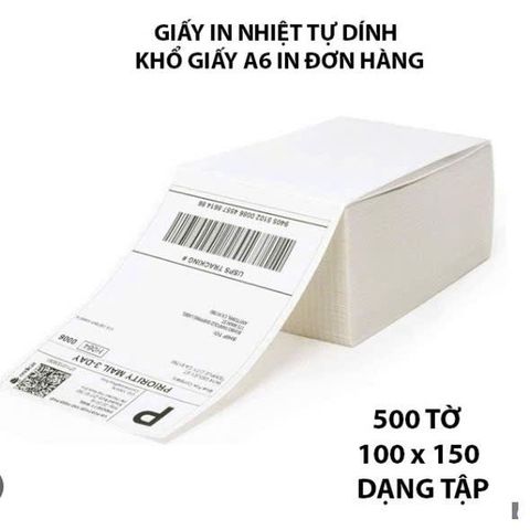 3 Cuộn Giấy In Nhiệt 100x150mm (A6) In Đơn Hàng TMĐT Decal Tự Dính 350 Tem/Cuộn