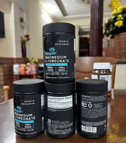 Viên uống bổ sung Magie Sports Research 135 viên- Magtein Magnesium L-Threonate, hàng Mỹ 635318 658950