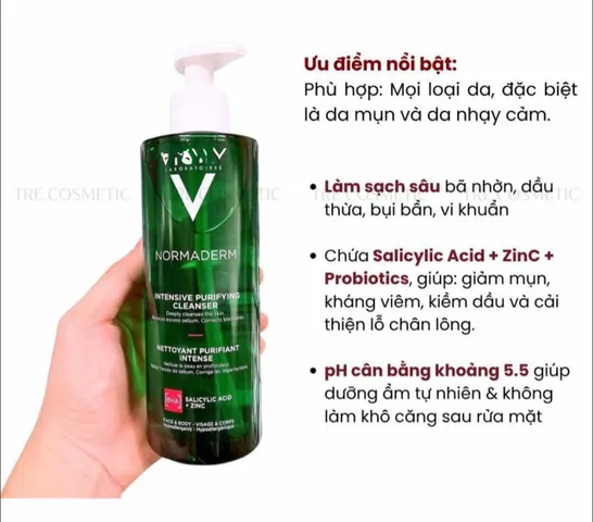 Sữa Rửa Mặt Vi Chy 400ml Hàng Pháp