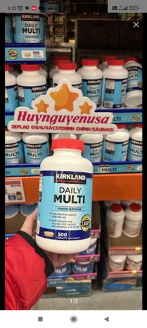 Viên uống Vitamin tổng hợp Kirkland Daily Multi 500 viên của Mỹ