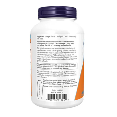 Viên uống bổ sung dầu cá Omega-3 Ultra Now Foods (500 EPA / 250 DHA) 90 viên