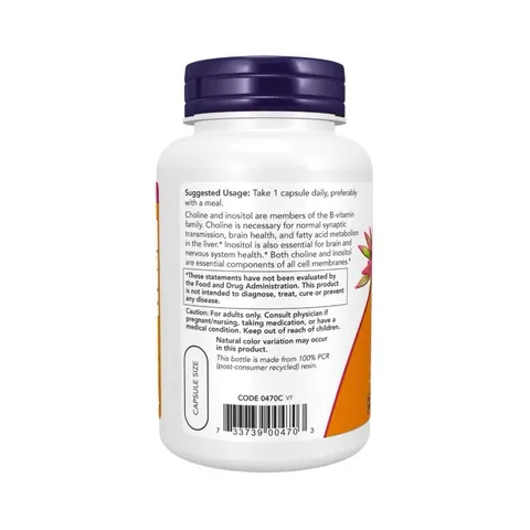 Thực phẩm bổ sung NOW Choline & Inositol 100 viên 