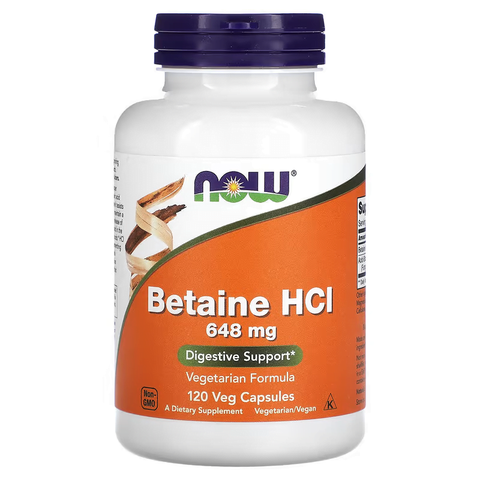 Viên uống hỗ trợ tiêu hóa Betaine HCl 648 mg hộp 120 viên của Now Foods