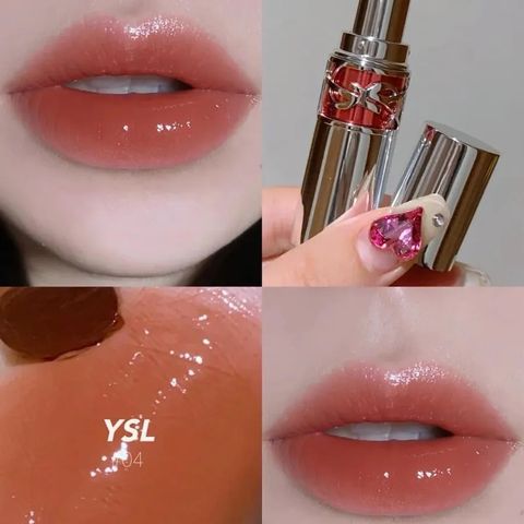(Hàng công ty) Son Dưỡng Yves Saint Laurent YSL Rouge Volupte Candy Glaze 04 Nude Pleasure Màu Cam Đất Chính hãng