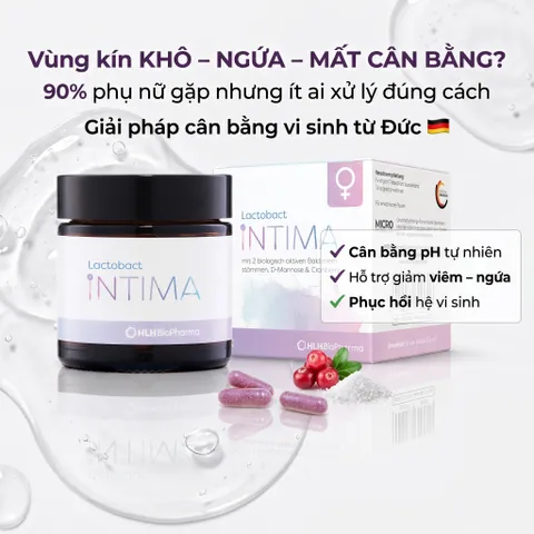 Lactobact Intima Đức Hộp Viên Uống Lợi Khuẩn Vùng Kín Hỗ Trợ Cân Bằng pH Hệ Vi Sinh Nữ