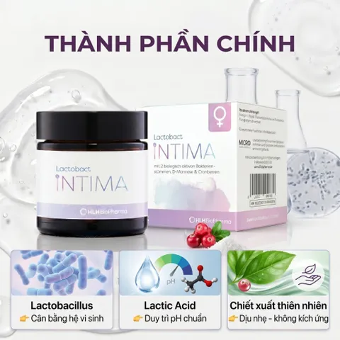 Lactobact Intima Đức Hộp Viên Uống Lợi Khuẩn Vùng Kín Hỗ Trợ Cân Bằng pH Hệ Vi Sinh Nữ