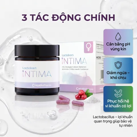 Lactobact Intima Đức Hộp Viên Uống Lợi Khuẩn Vùng Kín Hỗ Trợ Cân Bằng pH Hệ Vi Sinh Nữ
