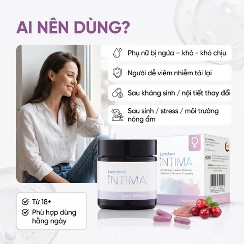 Lactobact Intima Đức Hộp Viên Uống Lợi Khuẩn Vùng Kín Hỗ Trợ Cân Bằng pH Hệ Vi Sinh Nữ