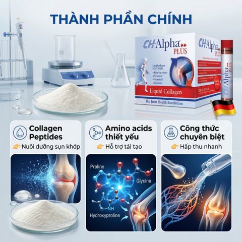 CH-Alpha Plus 30 Ống Uống 25ml Collagen Peptides Vitamin C Rosehip Hỗ Trợ Bổ Sung Dưỡng Chất