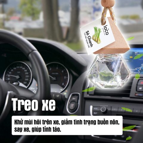 Tinh Dầu Sả Chanh Treo Xe Ô Tô, Giảm Say Xe Giúp Tỉnh Táo Tập Trung, Tinh Dầu Nguyên Chất The Loco