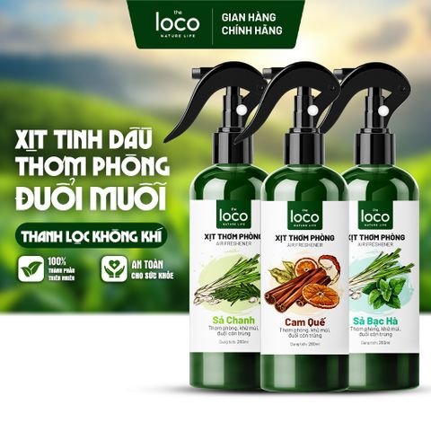 Xịt Thơm Phòng Đuổi Muỗi Tinh Dầu Sả Chanh, Sả Bạc Hà, Cam Quế, Nhài, Oải Hương, Khử Mùi Hiệu Quả