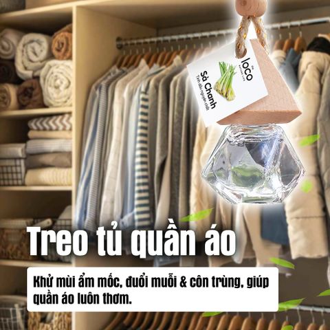 Tinh Dầu Sả Chanh Treo Xe Ô Tô, Giảm Say Xe Giúp Tỉnh Táo Tập Trung, Tinh Dầu Nguyên Chất The Loco