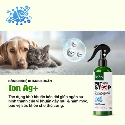 Combo 2 Chai Xịt Thơm Tinh Dầu Xua Đuổi Chó Mèo Pet Stop Ngăn Chó Mèo Phóng Uế, Hỗ Trợ Chó Mèo Vệ Sinh Đúng Chỗ