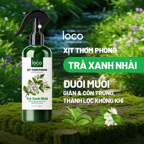 Xịt Thơm Phòng Tinh Dầu Trà Xanh Hoa Nhài, Khử Mùi Phòng, Hương Thơm Thanh Khiết Dễ Chịu