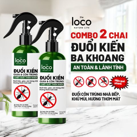Combo 2 bình Xịt Thơm Tinh Dầu Đuổi Kiến Ba Khoan, Gián và Côn Trùng đuổi Kiến Gián Khử Mùi
