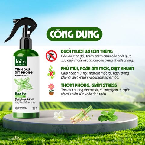 Chai Xịt Thơm Phòng Sả Bạc Hà, Khử Mùi Ẩm Mốc, Khử Mùi Toilet Hiệu Quả, Hương Thơm Mát