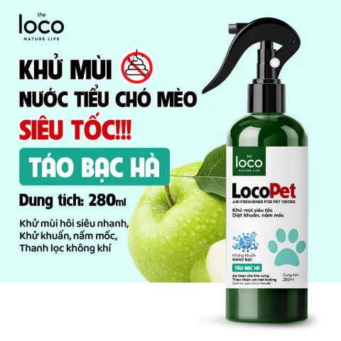 Chai Xịt Khử Mùi Hôi Nước Tiểu Chó Mèo, Khử Mùi Hôi Siêu Tốc, Khử Mùi Chậu Cát The Loco