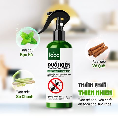 Combo 2 bình Xịt Thơm Tinh Dầu Đuổi Kiến Ba Khoan, Gián và Côn Trùng đuổi Kiến Gián Khử Mùi
