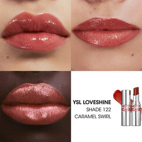 (Cao cấp)Son Dưỡng Yves Saint Laurent YSL Loveshine 122 Caramel Swirl Màu Đỏ Đất  Chính hãng