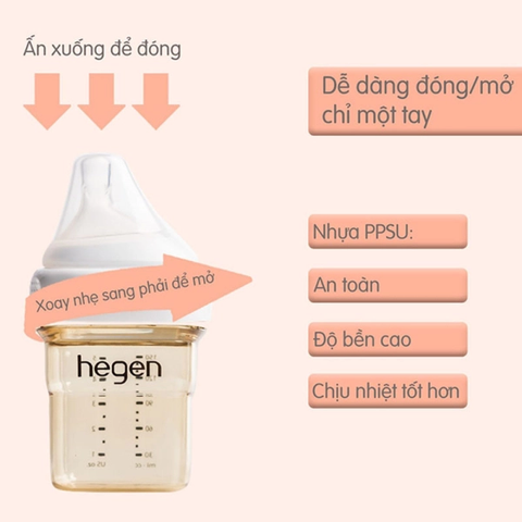 Bình sữa Hegen PPSU chính Hãng
