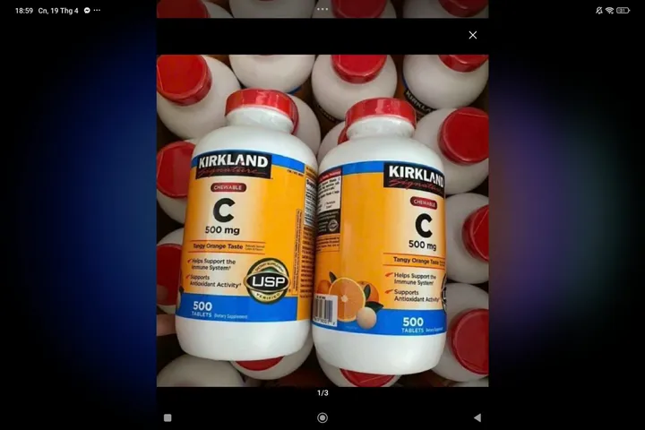 Thực phẩm chức năng Viên uống bổ sung vitamin C 500mg Kirkland 500 viên của Mỹ 659361