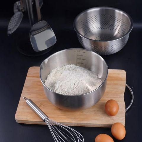 SET THỐ VÀ RỔ INOX GKÖCH 2IN1 MYXED1718 (kích thước 20,5cm & 21cm)
