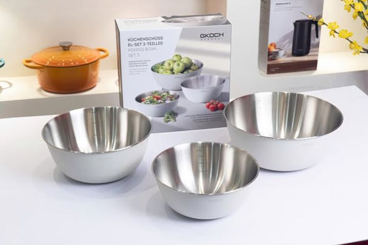 Bộ 3 âu inox phủ sơn kem lì 22-25-28cm GKÖCH MYTY0810