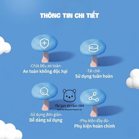 Bộ đất nặn làm mì cho bé chất liệu bột mì giúp bé phát triển sáng tạo và vận động tinh, thegioidochoi1104