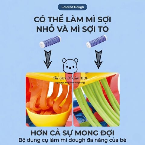 Bộ đất nặn làm mì cho bé chất liệu bột mì giúp bé phát triển sáng tạo và vận động tinh, thegioidochoi1104